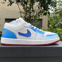 Low Top Sneakers, Blue White Colorway, Lace Up Design, Casual Gift for Sneaker Fans
