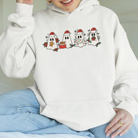 Santa Ghost Hooded Sweatshirt, Christmas Ghost Hoodie, Adorable Holiday Ghost Hoodie, Spooky Winter Pullover, Festive Graphic Present for Her