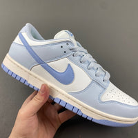 Low Top Sneakers, White Blue Colorway, Lace Up Design, Casual Gift for Sneaker Fans
