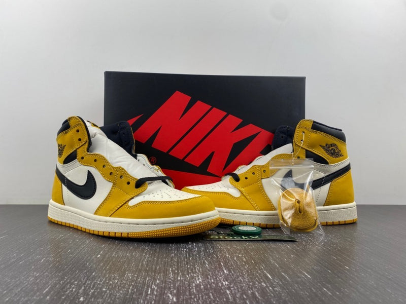 High Top Sneakers, White Black Yellow Colorway, Lace Up Design, Casual Gift for Sneaker Fans