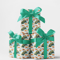 Watercolor Dog Gift Wrap, Skiing Golden Retriever Wrapping Paper, Golden Retriever Holiday Paper, Winter Christmas Dog Wrapping Paper Roll