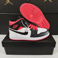 Sneakers, White Black Red Colorway, Lace Up Design, Casual Gift for Sneaker Fans