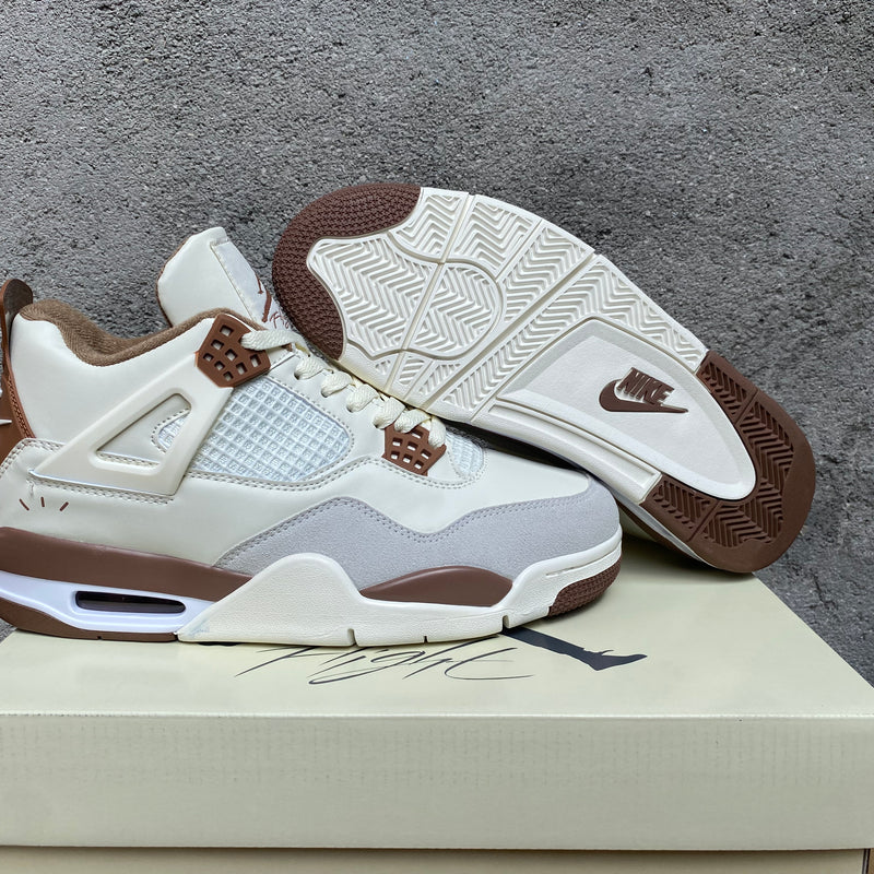 Sneakers, White Brown Colorway, Lace Up Design, Casual Gift for Sneaker Fans