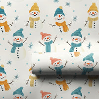 Whimsical Snowman Gift Wrap, Adorable Snowman Wrapping Paper, Festive Holiday Wrapping Paper, Christmas Snowman Paper, Winter Kids Present Wrap