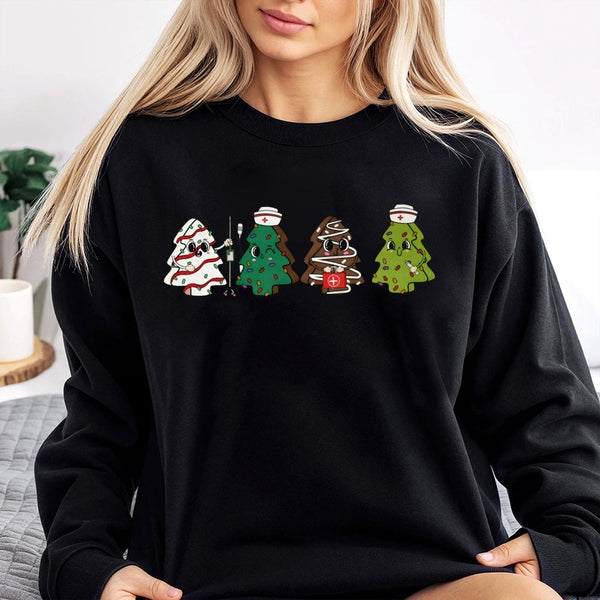 Adorable Festive Stethoscope Holiday Crewneck, Medical Tree Christmas Nurse Sweatshirt, RN Nursing Pullover, Hospital Healthc
