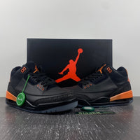 Retro Mid Top Basketball Shoes, Black Orange Colorway, Cracked Pattern, Lace Up Design, Casual Gift for Shoe Lovers