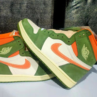 High Top Sneakers, Off White Green Colorway, Lace Up Design, Casual Gift for Sneaker Fans