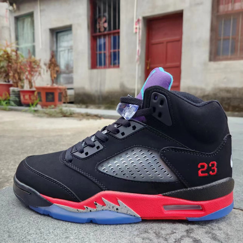 Sneakers, Black Red Purple Colorway, Lace Up Design, Casual Gift for Sneaker Fans