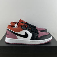 Low Top Sneakers, Burgundy Black White Colorway, Lace Up Design, Casual Gift for Sneaker Fans