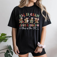 Humorous Gingerbread Medical Shirt, ER Nurse Christmas Shirt, Emergency Room Holiday Graphic Shirt, Hospital Staff Tee, Xmas RN Present for Women