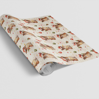 Santa Hat Holiday Gift Wrap, Papillon Dog Christmas Wrapping Paper, Adorable Butterfly Dog Wrapping Paper, Festive Winter Pet Lover Gift Wrap
