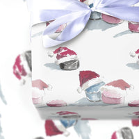 Christmas Sports Gift Wrap, Hockey Puck Santa Hat Wrapping Paper, Adorable Hockey Holiday Paper, Festive Winter Wrapping Paper, Hockey Fan Present