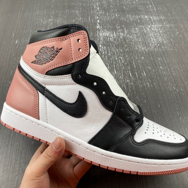 Retro High Top Sneakers, White Black Pink Colorway, Lace Up Design, Casual Gift for Sneaker Fans