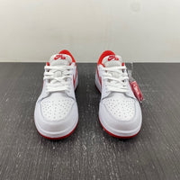 Low Top Sneakers, White Red Colorway, Lace Up Design, Casual Gift for Sneaker Fans