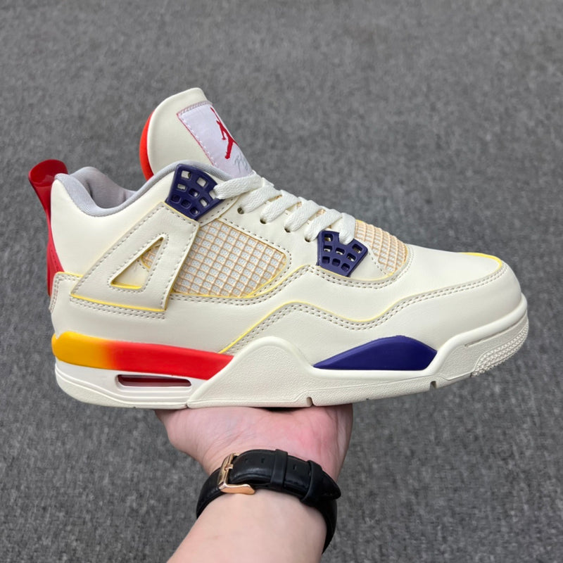 Retro Basketball Shoes, Blue White Red Colorway, Gradient Colorway, Lace Up Design, Casual Gift for Shoe Lovers