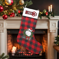 Buffalo Plaid Cat Stocking, Personalized Cat Christmas Stocking, Custom Pet Holiday Stocking, Festive Mantel Decor, Present for Cat Lovers