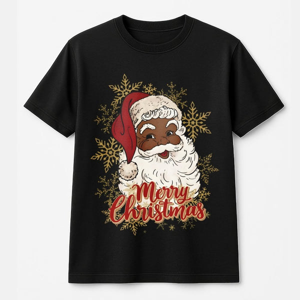 Inclusive Holiday Graphic Tee, Black Santa Christmas T-Shirt, Vintage Black Santa Shirt, Retro Christmas Tee, Holiday Present