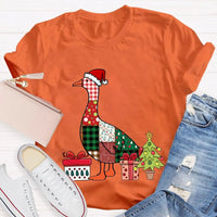Colorful Holiday Geese Christmas Tree Tee, Christmas Geese T-Shirt, Festive Winter Animal Graphic Shirt, Adorable Xmas Present for Women Men