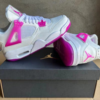 Mid Top Sneakers, White Pink Colorway, Lace Up Design, Casual Gift for Sneaker Fans