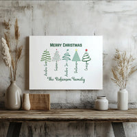 Custom Name Christmas Tree Print, Personalized Family Christmas Canvas, Family Christmas Wall Art, Holiday Tree Canvas, Family Holiday Present