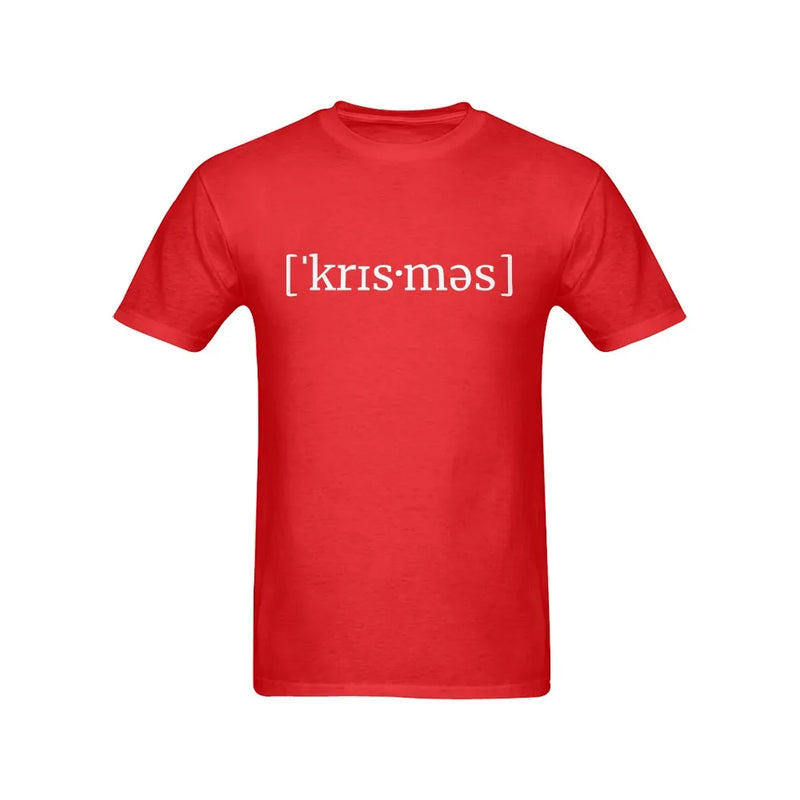 Humorous Holiday Spelling Graphic Tee, Phonetic Christmas T-Shirt, Minimalist Xmas Cotton Shirt, Christmas Typography T-Shirt, Present for Him