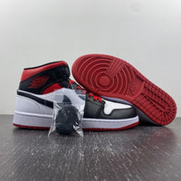 Mid Top Sneakers, White Black Red Colorway, Lace Up Design, Casual Gift for Sneaker Fans