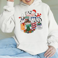 Medical Vials Holiday Sweatshirt, Nurse Christmas Hoodie, Adorable Cartoon Nurse Hoodie, ICU Doctor Winter Hooded Pullover, Xmas Nurse Present