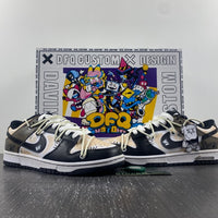 Low Top Sneakers, White Black Brown Colorway, Lace Up Design, Casual Gift for Sneaker Fans