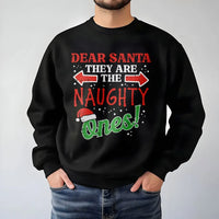 Humorous Matching Christmas Group Crewneck, Dear Santa They Are the Naughty Ones Sweatshirt, Family Holiday Party Sweater