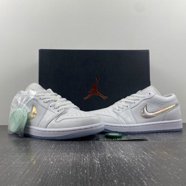 Low Top Sneakers, White Silver Colorway, Lace Up Design, Casual Gift for Sneaker Fans