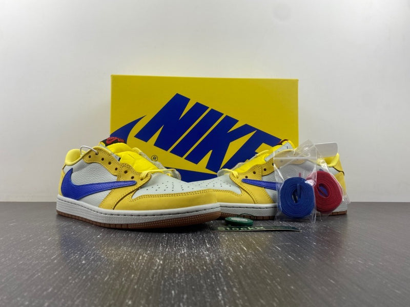 Low Top Sneakers, Blue White Yellow Colorway, Reverse Hook Design, Lace Up Design, Casual Gift for Sneaker Fans