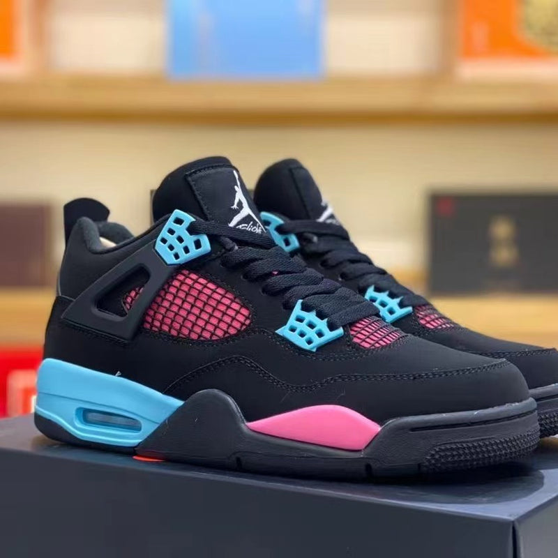 Sneakers, Blue Black Pink Colorway, Lace Up Design, Casual Gift for Sneaker Fans