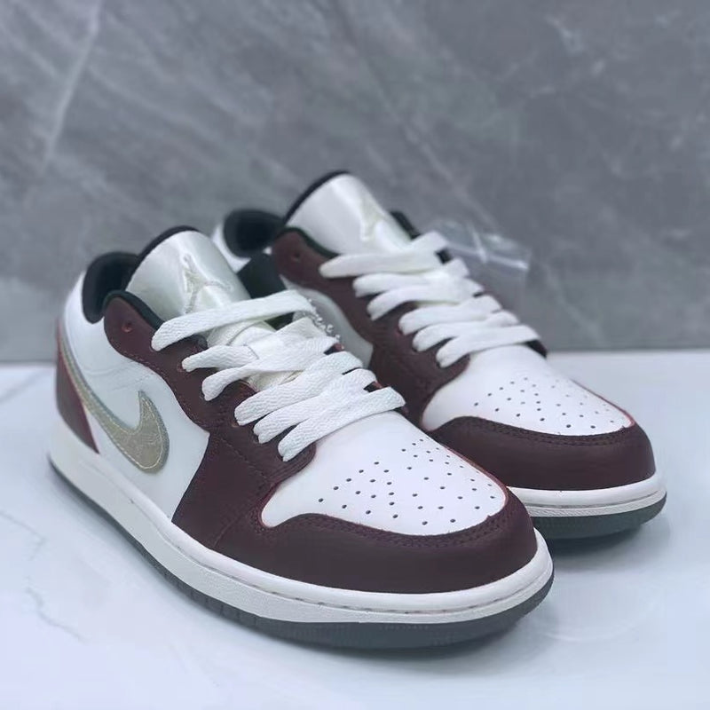 Low Top Sneakers, Brown White Colorway, Lace Up Design, Casual Gift for Sneaker Fans