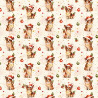 Festive Santa Hat Dog Gift Wrap, Papillon Christmas Wrapping Paper, Papillon Dog Holiday Wrapping Paper, Adorable Xmas Pet Present Paper