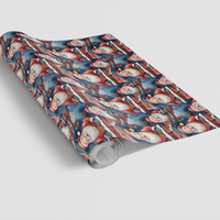 Vintage Christmas Gift Wrap Roll, Retro Santa on Chimney Wrapping Paper, Santa Claus Holiday Wrapping Paper, Festive Gift Wrapping Paper