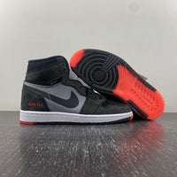 High Top Sneakers, Black Red Gray Colorway, Lace Up Design, Casual Gift for Sneaker Fans