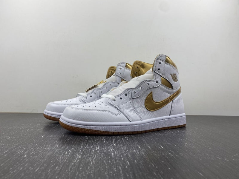 Retro High Top Sneakers, White Gold Colorway, Lace Up Design, Casual Gift for Sneaker Fans