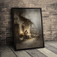 Birth of Jesus Canvas Print, Nativity Scene Canvas Wall Art, Holy Family Religious Wall Decor, Christian Christmas Canvas, Holiday Home Present