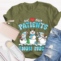 School Nurse Christmas Shirt, Snow Much Love for Our Patients T-Shirt, Adorable Snowman Nurse Holiday Tee, Pediatric Medical Staff Xmas Tee