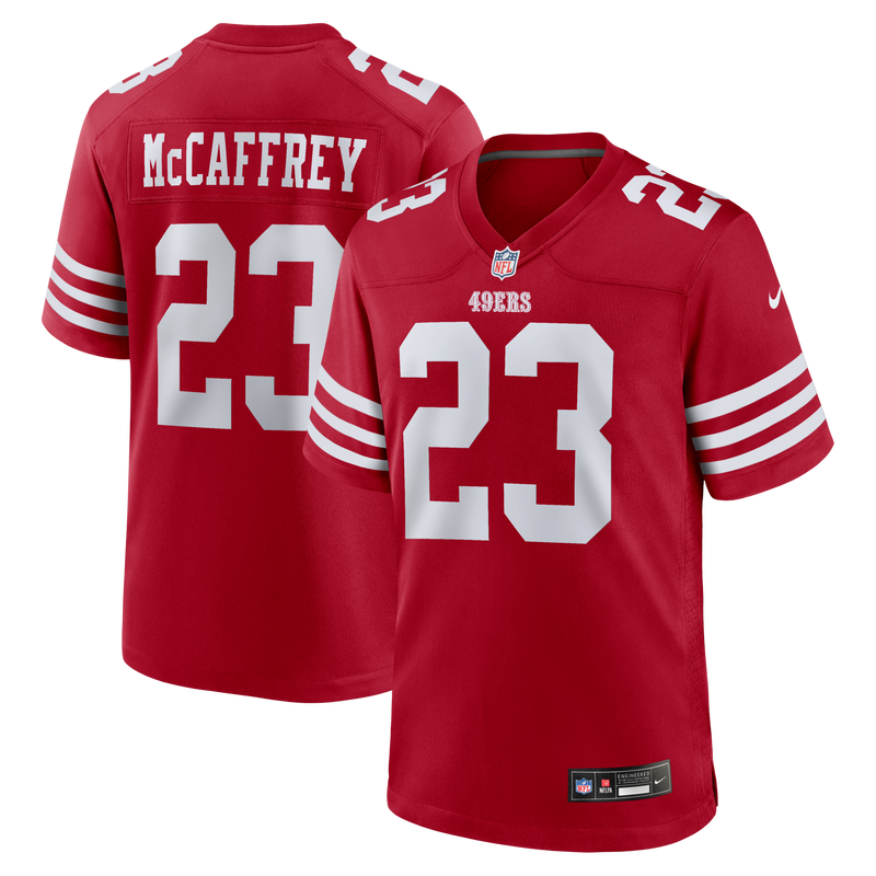 San Francisco 49ers Christian McCaffrey Scarlet Game Player Jersey