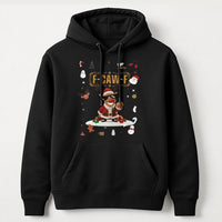 Rude Santa Deer Sweatshirt, Humorous Christmas Reindeer Hoodie, Novelty Holiday Hooded Pullover, Humorous Xmas Sweater, Winter Holiday Present