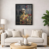 Gothic Xmas Tree Canvas Print, Skeleton Christmas Tree Wall Art, Spooky Holiday Canvas Wall Art, Skeleton Tree Poster