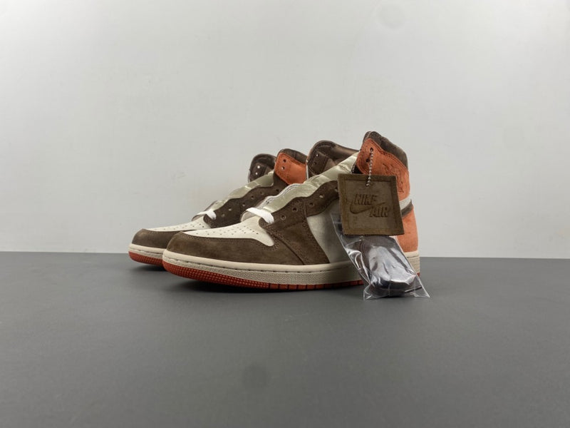 High Top Sneakers, Off White Orange Brown Colorway, Lace Up Design, Casual Gift for Sneaker Fans
