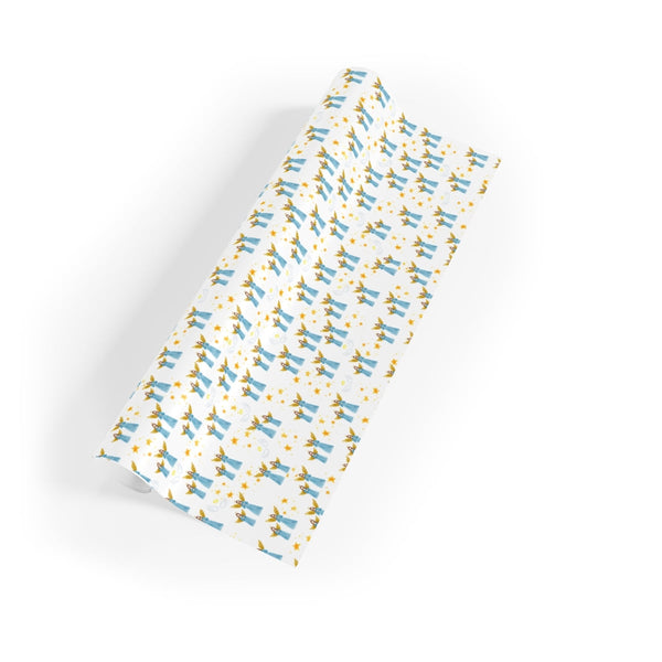 Watercolor Stars Gift Wrap, Christmas Angel Wrapping Paper, Elegant Religious Holiday Wrapping Paper, Festive Xmas Gift Wrap,