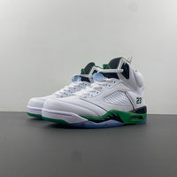 High Top Sneakers, White Green Colorway, Leather Footwear, Lace Up Design, Casual Gift for Sneaker Fans