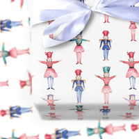 Watercolor Toy Soldier Gift Wrap, Nutcracker Ballet Wrapping Paper, Colorful Nutcracker Wrapping Paper, Christmas Holiday Gift Wrap Roll