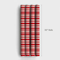 Candy Cane Stripe Gift Wrap, Classic Red and White Striped Wrapping Paper, Holiday Vertical Striped Present Paper, Christmas Gift Wrap Roll