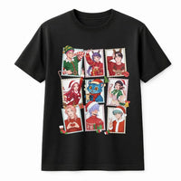 Adorable Manga Character Holiday Tee, Anime Christmas T-Shirt, Festive Otaku Xmas Shirt, Kpop Anime Graphic Shirt, Japanese Manga Fan Present