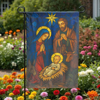 Holy Family Christmas Garden Flag, Stained Glass Nativity Garden Flag, Religious Holiday Yard Flag, Christian Outdoor Flag, Xmas Home Present