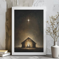 Star of Bethlehem Canvas Wall Art, Nativity Scene Canvas Print, Christian Christmas Canvas Decor, Holy Family Wall Art, Religious Present
